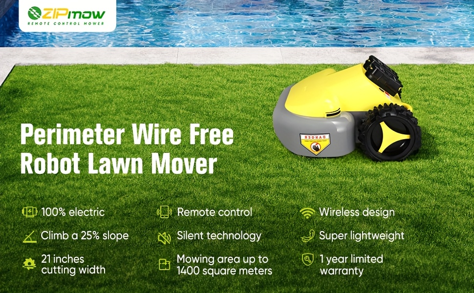 Remote Control Lawn Mower Electric Self-Propelled 20-Inch, Dual 18V Battery, 60-Min Runtime, 30° Slope Capable, 3-Level Height Adjust, Lightweight Portable