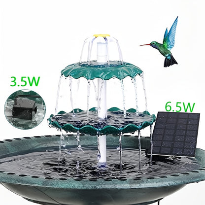 Bird Bath Fountain Pump 3-Layer Detachable Solar 3.5W Dark Green