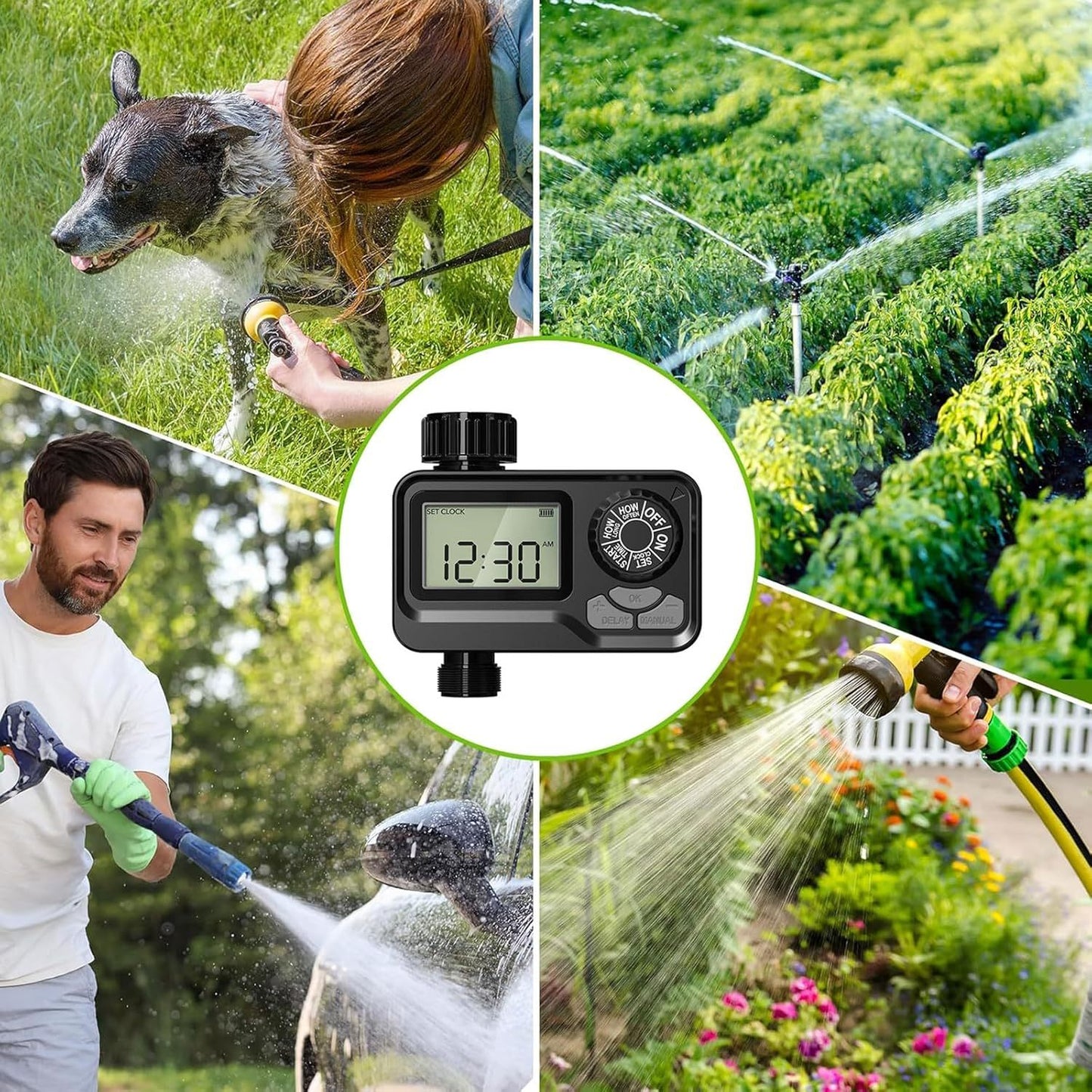 Garden Hose Timer Programmable Digital Irrigation Controller with LCD Display 1-Outlet