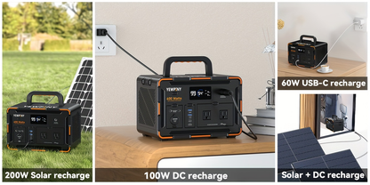 Outdoor Power Station 300W / 600W Fast Charging | 259Wh 599Wh Lithium Solar Generator AC DC USB | Camping Hunting Home Power Outage Backup