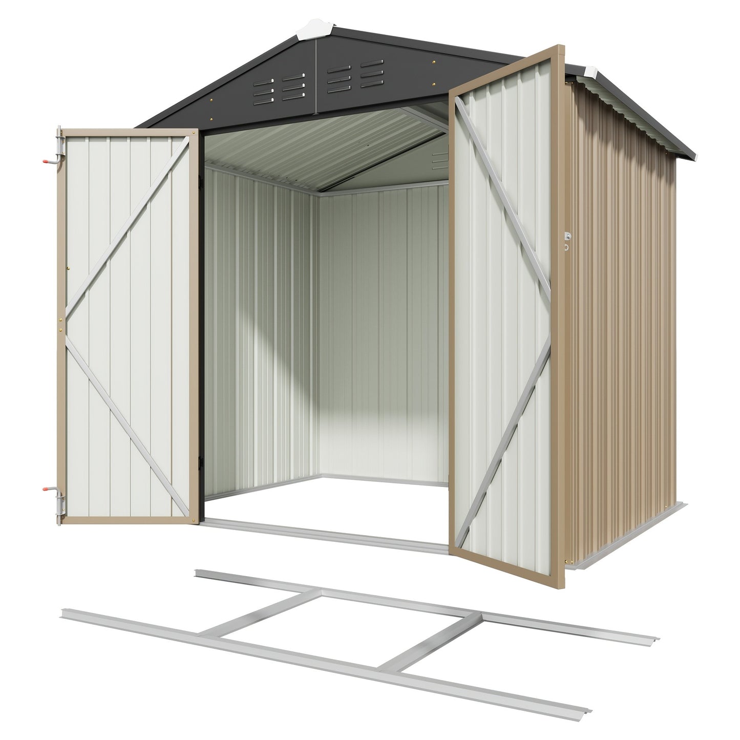 Metal Storage Shed 3x5 & 4x6.2 ft Waterproof Lockable Garden Shed