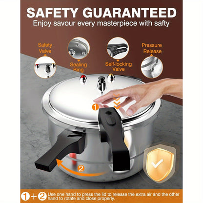 Pressure Cooker Aluminum with Canner Rack – Large Capacity 6QT 8QT 10QT Pressure Canner for Home Canning | Fast Cooking Safety Valve Gas & Induction Cooktop Compatible Batch Meal Prep