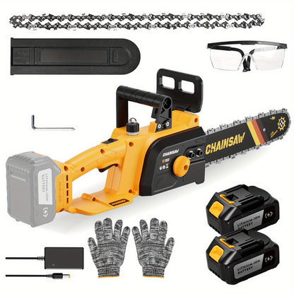 Cordless Chainsaw with Brushless Motor – 6 & 12-Inch Lithium Battery Electric Saw, Auto-Oiling, Safety Lock, Heavy-Duty Wood Cutting & Garden Tool