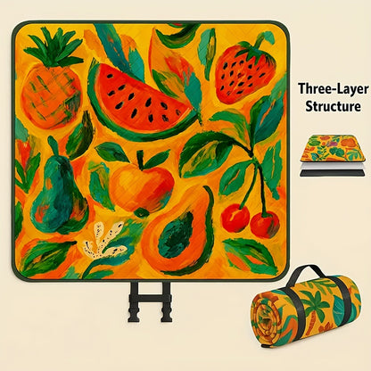 Picnic Blanket Padded | Foldable Floral Mat Beach Park Camping Travel