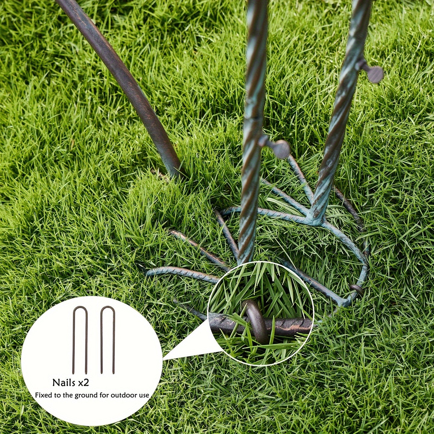 Bird Bath Outdoor Metal Crane Heron Sculpture 36" – Garden Feeder Stake Yard Lawn Patio Decor