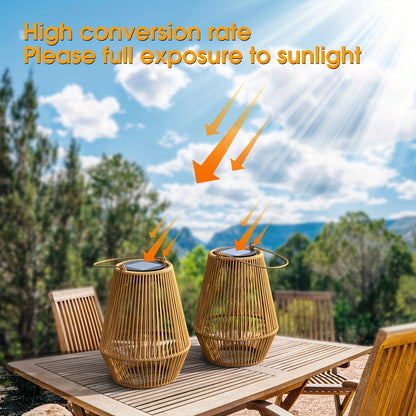 Solar Bamboo Lights Bohemian Style Outdoor Hanging Decoration for Garden Patio Deck Porch Tree Lawn Halloween Christmas 1/2/4pcs