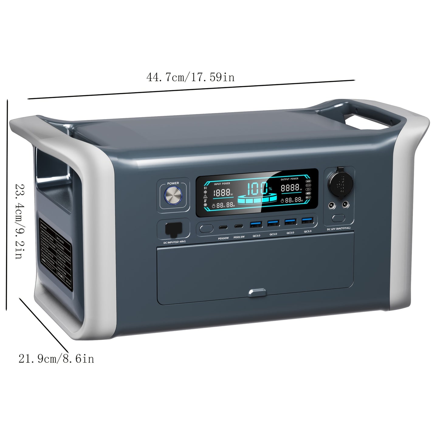 Portable Power Station 1024Wh LiFePO4 Solar Generator - UPS Backup Battery with AC 110V, DC, USB, USB-C & LED Light, 100W Solar Panel Option for Camping, RV, Home Outage & Travel