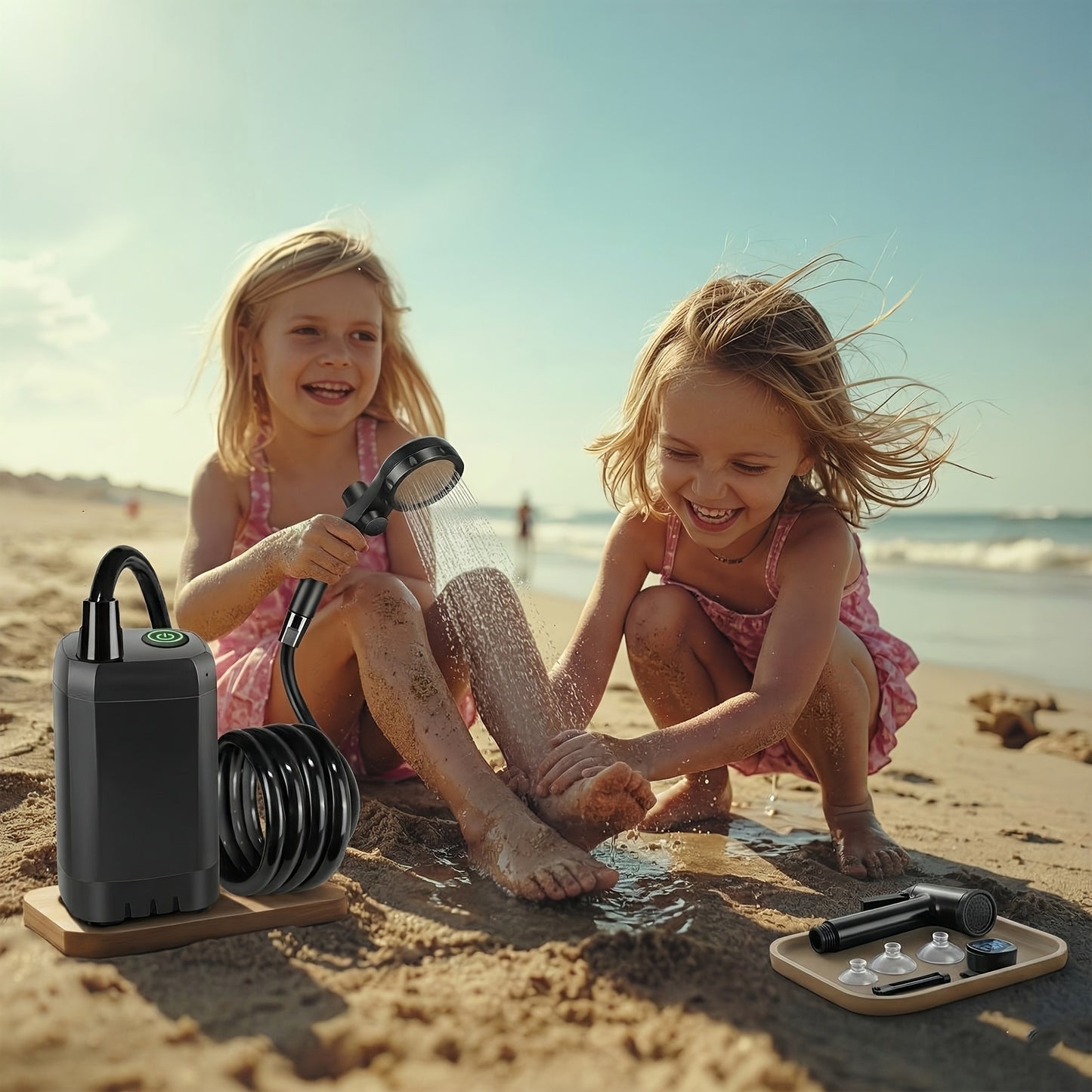 Portable Camping Shower 6000mAh IPX7 Waterproof 120-Min Runtime