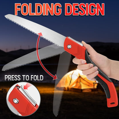 Folding Saw Portable Pruning 7-Inch SK5 Blade Collapsible Manual Wood Cutting Saw for Camping, Survival, Tree Trimming, Gardening and Bushcraft Outdoor Use