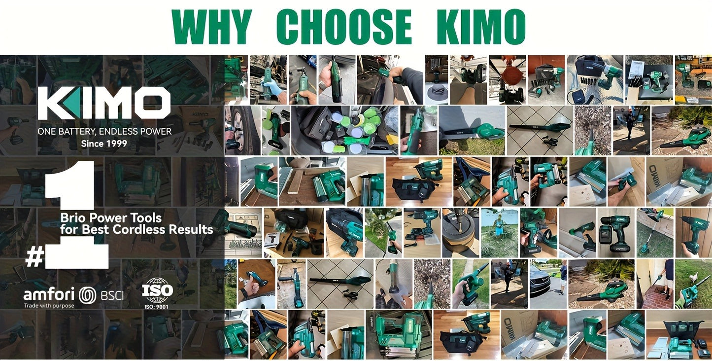 String Trimmer Cordless 2-in-1 Weed Wacker & Lawn Edger with Wheels – KIMO Brushless Motor 20000 RPM, 12" Cutting Width, 2x 2.0Ah Batteries, Lightweight for Yard Garden Patio & Landscaping