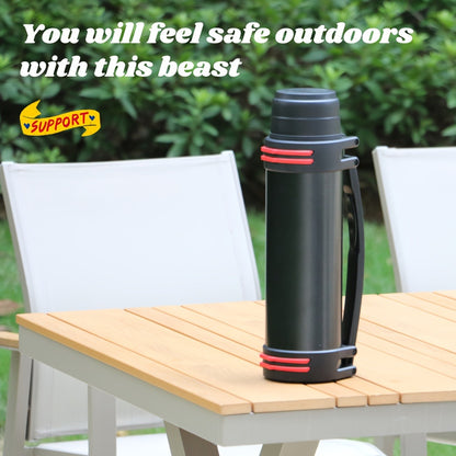 Insulated Water Bottle 2000ml 67oz Stainless Steel Vacuum Flask with Cup Handle Strap BPA Free Wide Mouth Hot Cold Drinks Camping Hiking Sports Gym Travel Gift