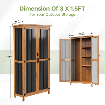 Outdoor Storage Shed Metal Garden Shed with Lockable Door