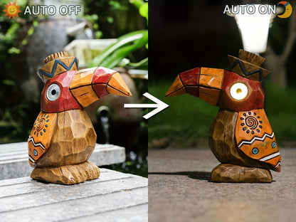 Solar Garden Statue – Tiki Woodpecker Bird Outdoor Light Sculpture for Patio, Pool & Yard Decor