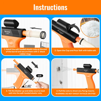 Bug Salt Gun Fly Killer Pistol Salt Shooter Pest Control Toy No Chemicals No Batteries Indoor Outdoor Home Garden Camping Gift