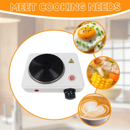 Electric Stove Desktop 5-Speed Temperature Control | Portable Electric Burner for Home & Camping | Compact Quick-Heating Countertop Stove | US Standard, White