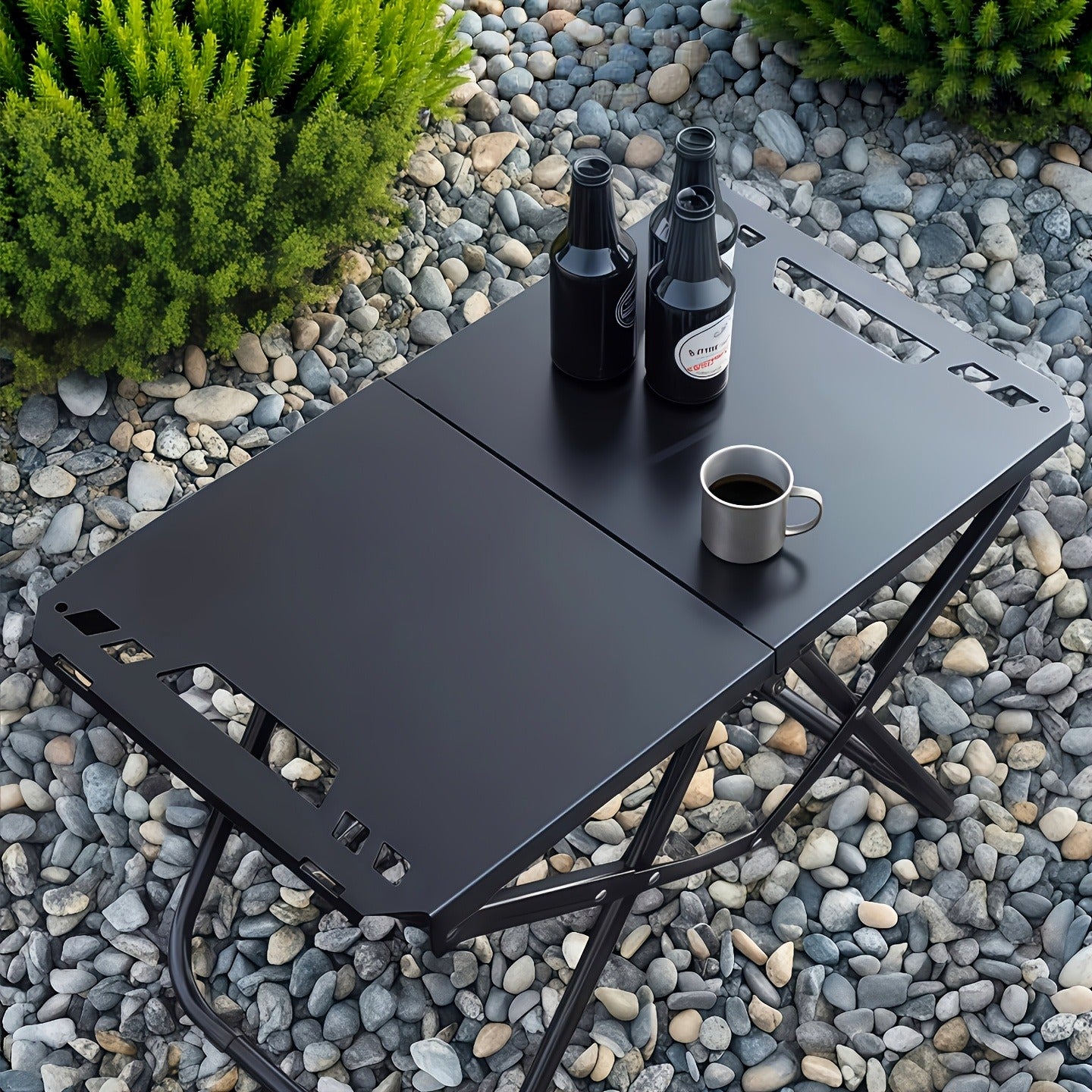 Folding Camping Table Portable Lightweight 3-Leg Outdoor Table for Picnic BBQ