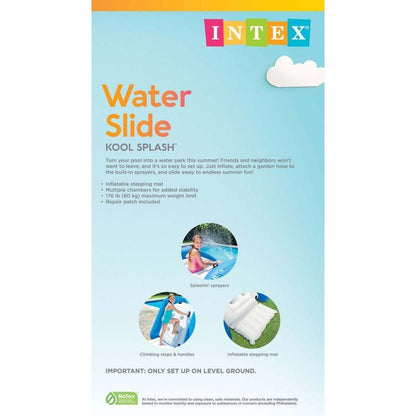Inflatable Pool Water Slide for Kids | Backyard Water Slide with Built-in Sprinklers, Climbing Handles & Soft Landing Pad for Above-Ground Pools