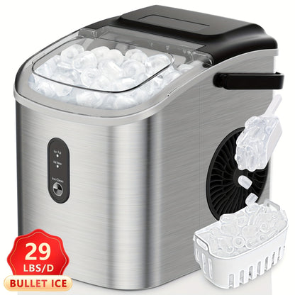 Portable Ice Maker Machine 26-29 Lbs Bullet Ice Self-Cleaning Countertop