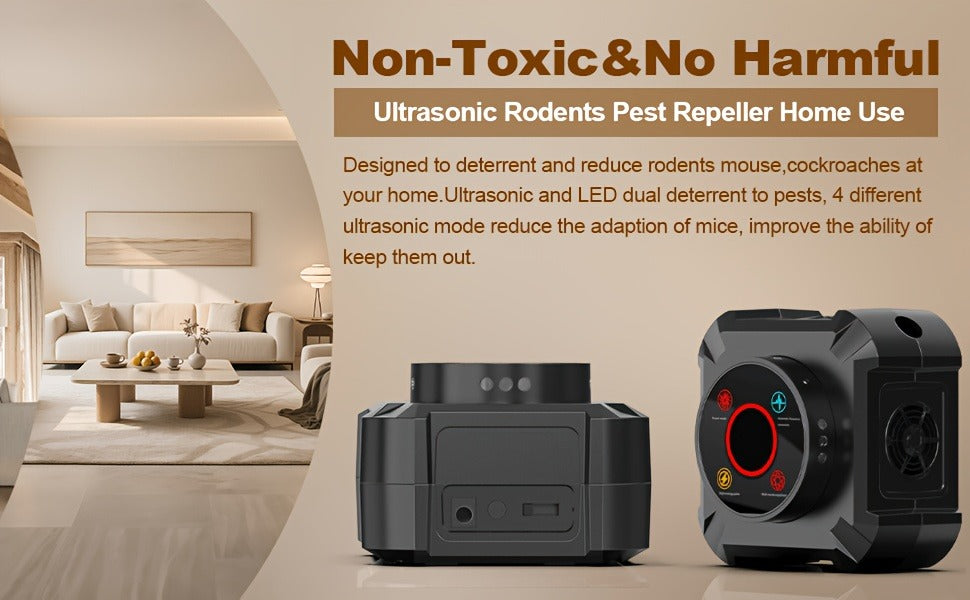 Ultrasonic Pest Repeller Plug In with 12 LED Strobe, 4 Modes Electronic Mouse Repellent Device for Rat Roach Spider Bug Control Indoor Garage Attic Kitchen