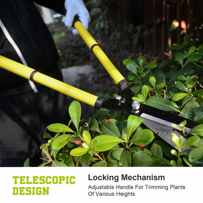 Extendable Pruning Shears 22-27.5 Inch - SK5 Steel Blades Cut 2.5" Branches, Shock-Absorbing Ergonomic Handle, Long Reach Tree & Shrub Trimmer for Hedges