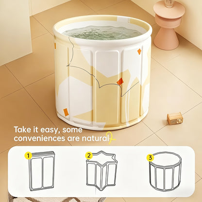 Thermal Insulated Bathtub Foldable Non-Inflatable for Adults – Hot & Cold Dual Use, Ice Bath Muscle Relief & Warm Soak, Space-Saving Home Spa Tub