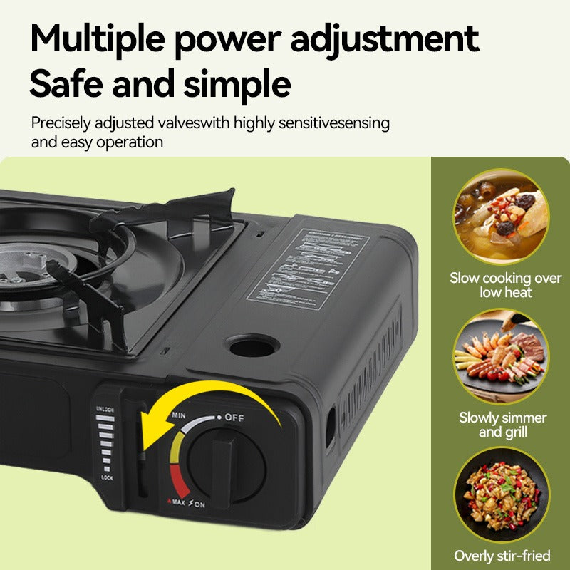 Backpacking Butane Stove, Lightweight Aluminum Alloy Camping Stove with Adjustable Flame Control, Compact Portable Design for Hiking, Outdoor Cooking & Emergency Preparedness