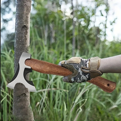 Splitting Axe Forged Carbon Steel 15.6-Inch with Handcrafted Wooden Grip, Professional Backyard Hatchet for Wood Chopping, Gardening and Camping — Single or 2-Pack