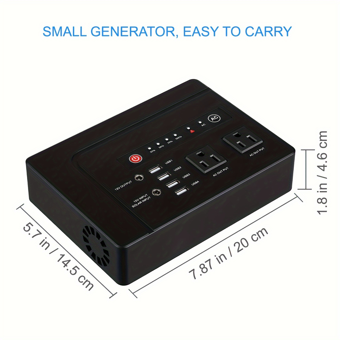 Solar Generator 146Wh 200W Portable Power Station - 39600mAh, 2×AC 110V Outlets, DC Port, 4 USB Ports, Hard Carrying Case, Solar Charging for CPAP, Camping, RV, Road Trip, Home Emergency