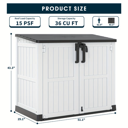 Large Storage Shed 36 Cu Ft – Weather-Resistant Resin Outdoor