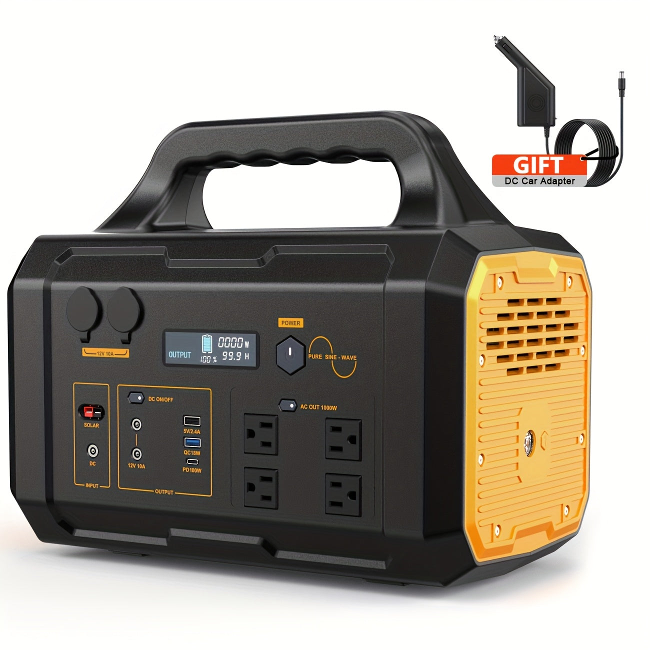 Emergency Power Station 300W / 1000W | 299Wh 1024Wh Solar Generator AC Outlet 2 DC 3 USB | RV Camping Survival Gear Hunting Fishing Travel Backup
