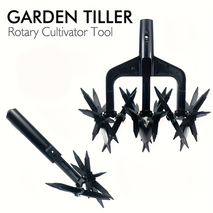 Grass Scarifier & Rotary Tiller Soil Loosening Tool - Manual Garden Aerator for Lawn Scarifying, Soil Turning, Thatch Removal & Land Aeration in Backyard, Garden Beds & Grassland