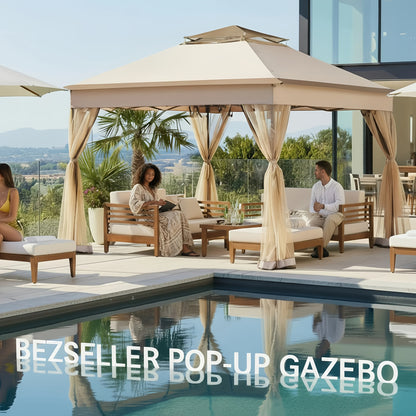 Pop Up Gazebo Tent Mosquito Netting Oxford | Patio Garden Backyard