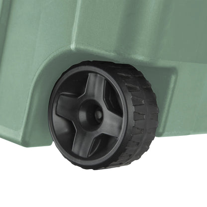 Heavy Duty Storage Bins with Wheels and Lids | 40 Gallon 151L Industrial Totes | 2 Pack | Lockable Latches | Metal Axle | Stackable | Green