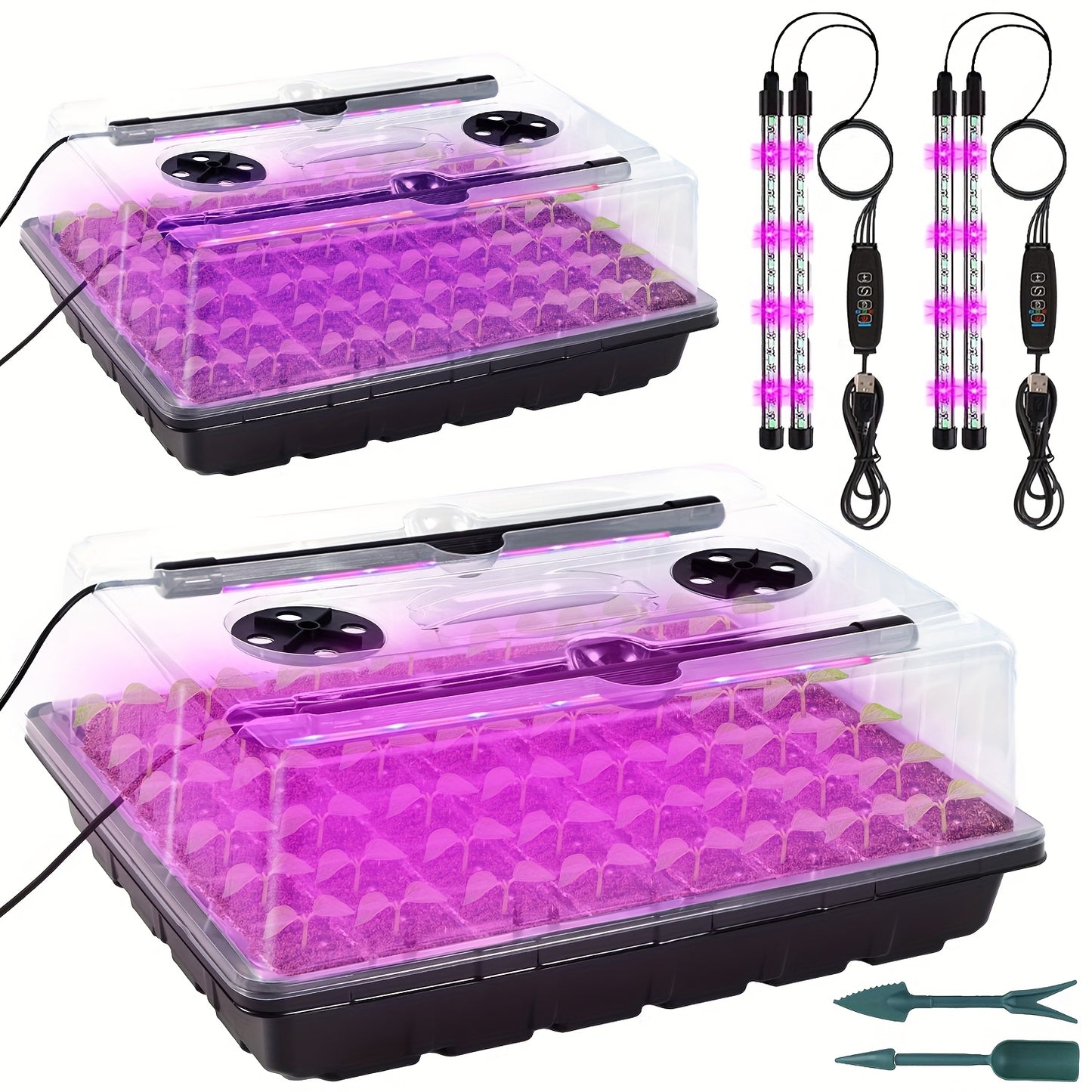 Seed Starter Tray with Grow Light 96 Cell Self-Watering | 10-Level Brightness & Timer | Humidity Dome | Indoor Seedling Kit for Vegetables Flowers Herbs
