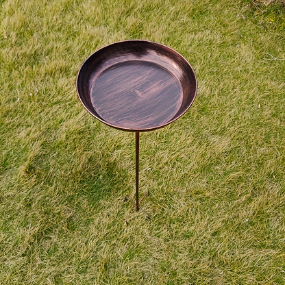 Bird Bath | Vintage Pedestal Iron Copper Floral Garden Bird Watching