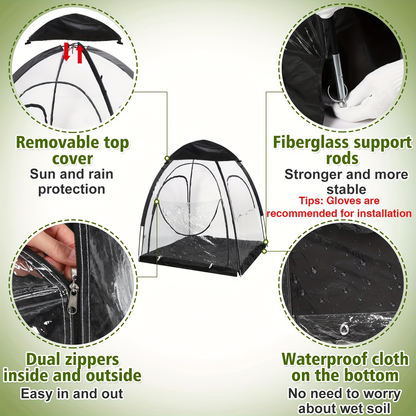 Waterproof Camping Tent 1-3 Person Transparent Oxford Rain Shelter