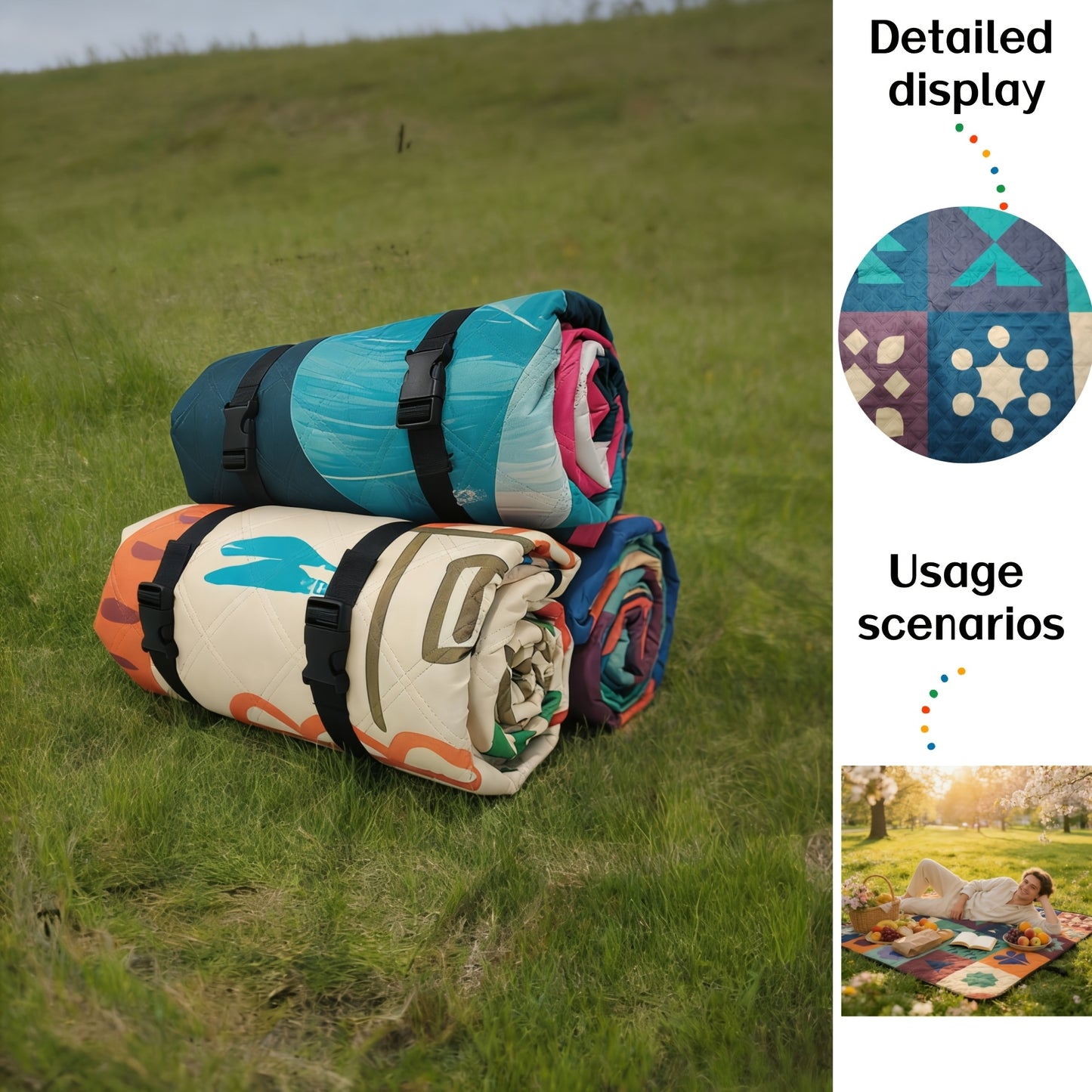 Picnic Blanket Waterproof | Foldable Padded Beach Park Camping Mat