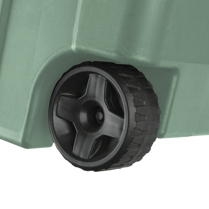 Heavy Duty Storage Bins with Wheels and Lids | 40 Gallon 151L Industrial Totes | 2 Pack | Lockable Latches | Metal Axle | Stackable | Green