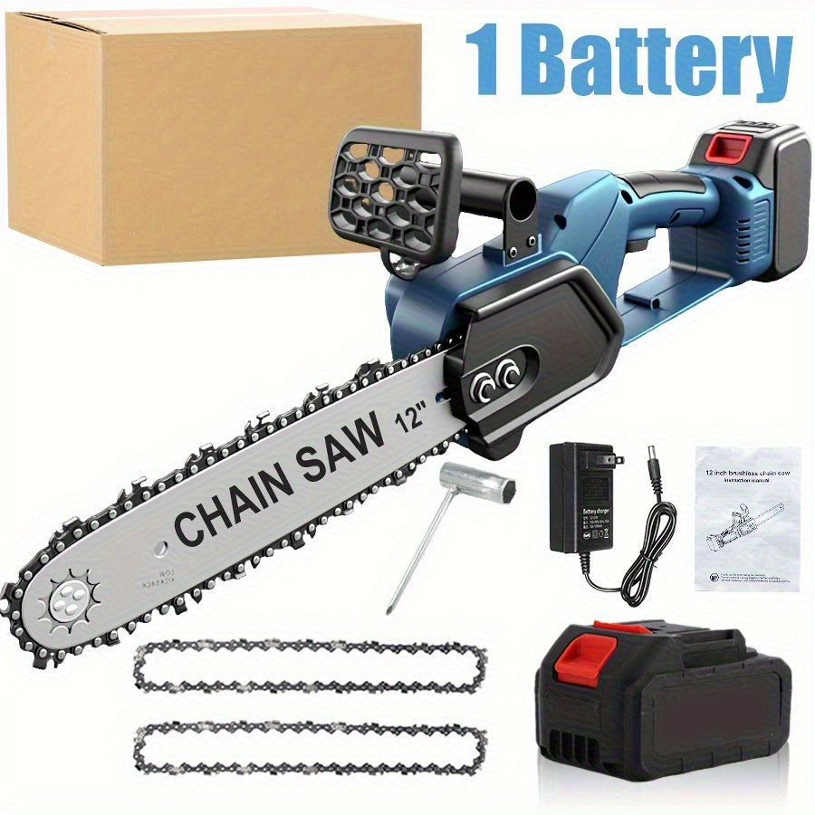 Cordless Chainsaw Brushless Battery | Tree Pruning Wood Cutting Garden