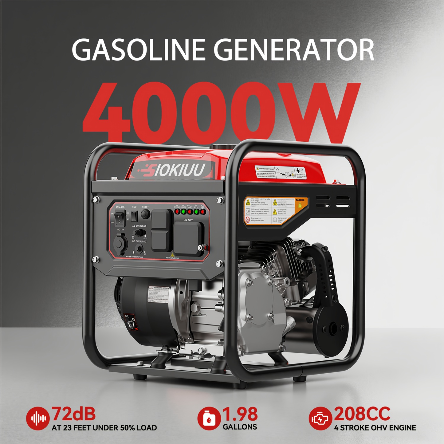 Inverter Generator Portable Ultra Quiet - 2500W/3600W/4000W/4500W, CO Auto Shutoff, ECO Mode, Parallel Ready, Clean Power THD<3% for Camping, RV, Home Backup, Yard & Lawn