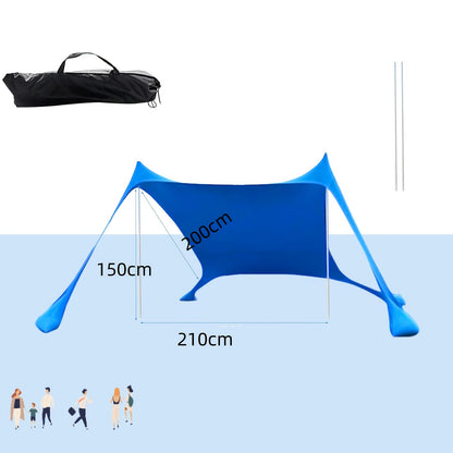 Beach Canopy Pop Up Sun Shelter Large 4-6 Person Portable Outdoor