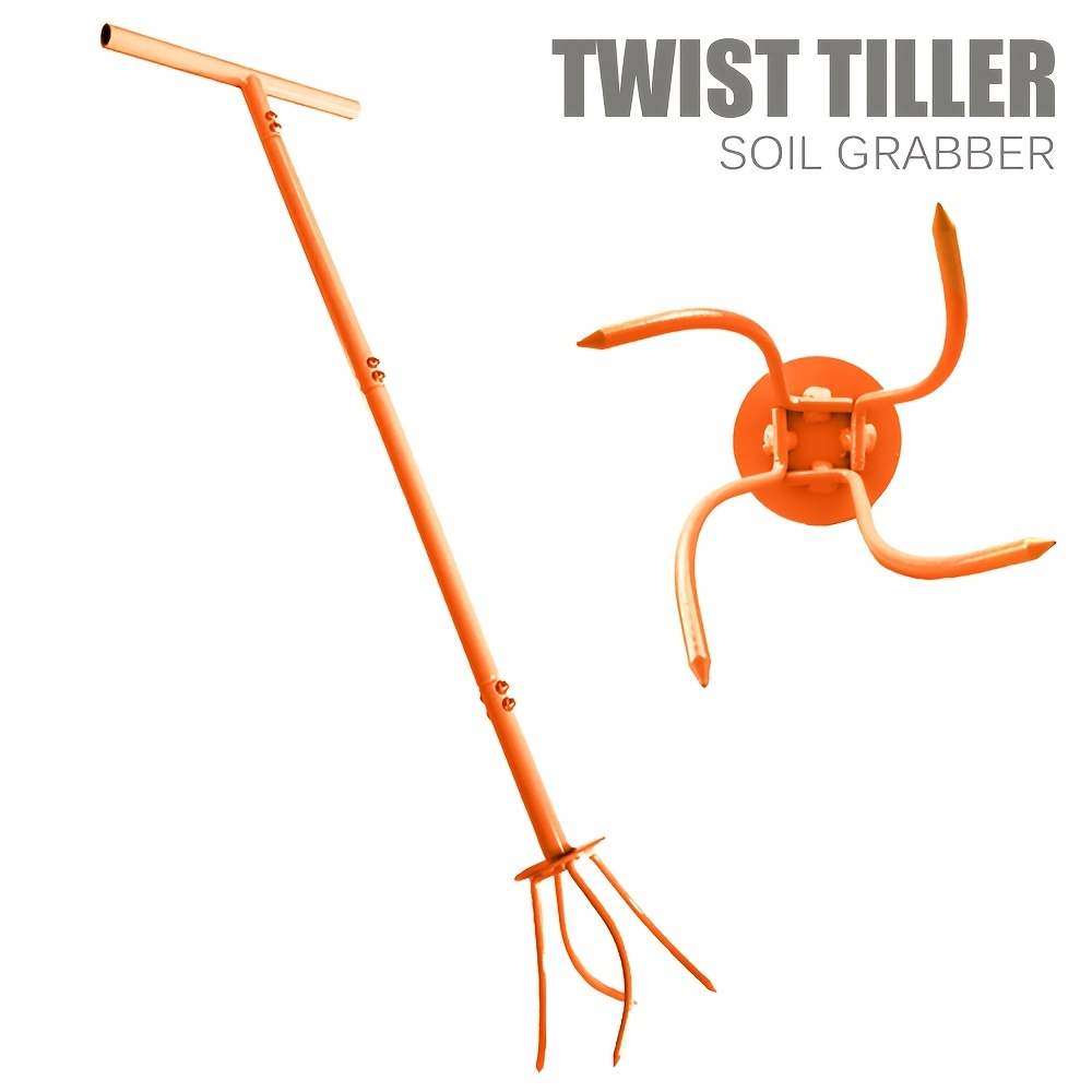 Garden Cultivator Manual Soil Loosener & Scarifier, Heavy-Duty Detachable Ergonomic Handle, Multi-Function Tool for Lawn Aeration, Vegetable Bed & Root Care
