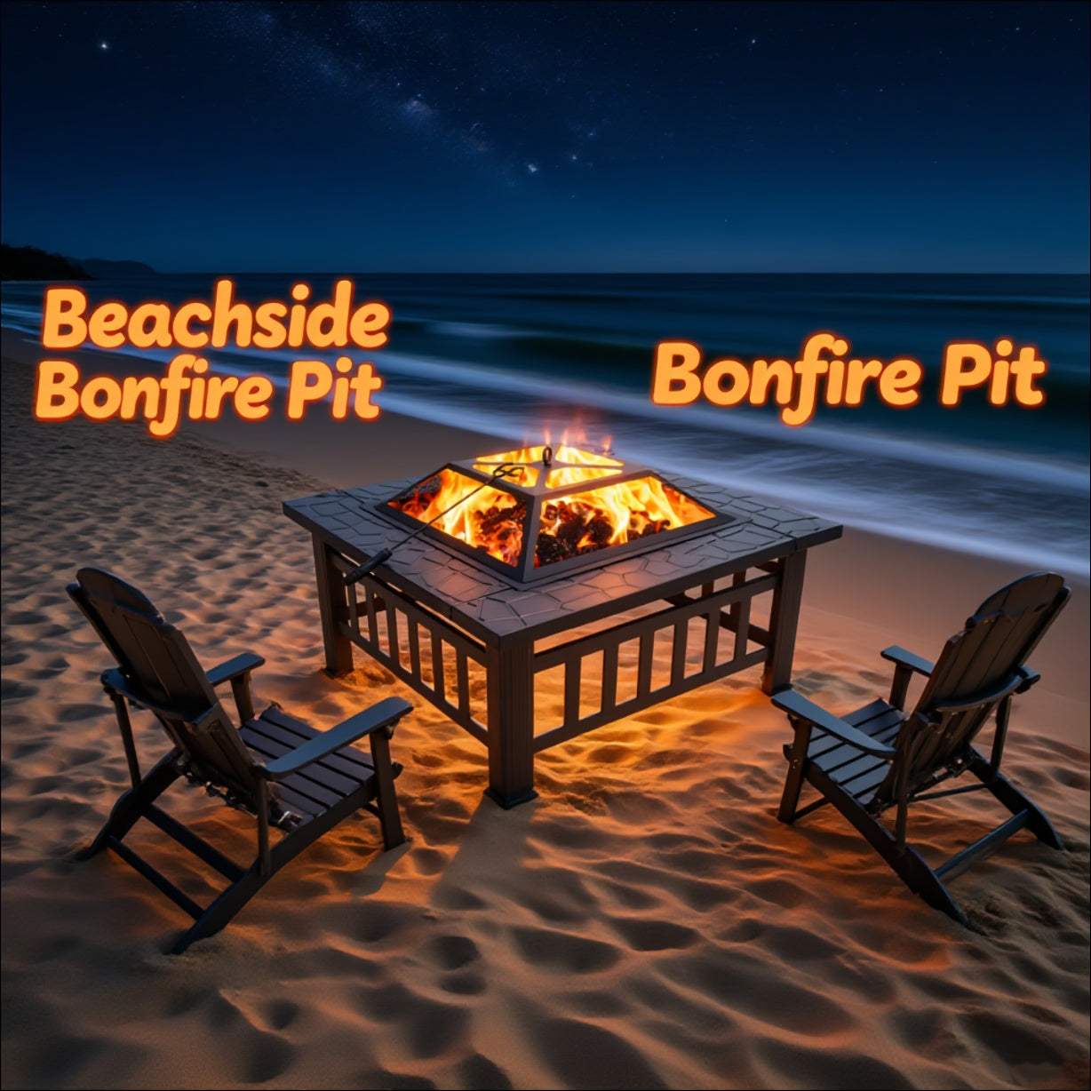 Fire Pit with Grill | Round Iron Wood Burning Patio Backyard Cooking