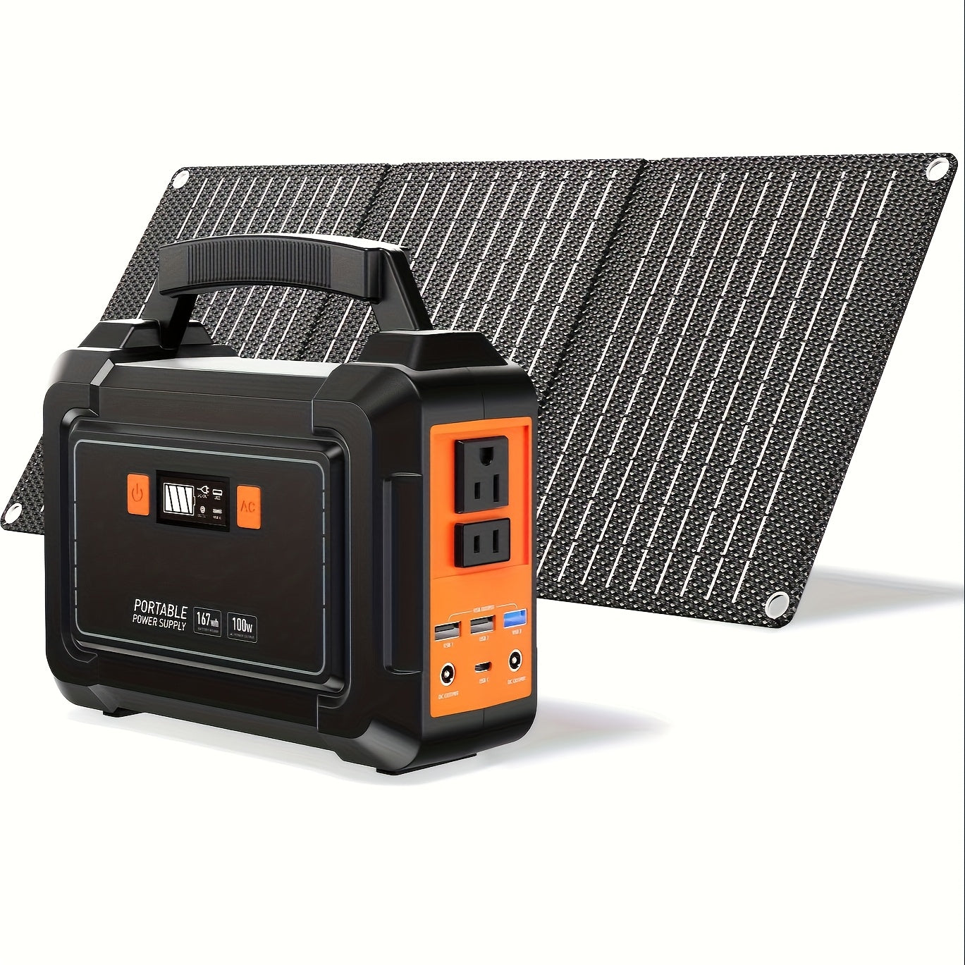 Portable Power Station 300W 296Wh Solar Generator LiFePO4 Battery Backup with AC Outlet USB QC3.0 for Camping RV Travel Home Emergency Outdoor