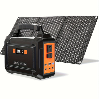 Portable Power Station 300W 296Wh Solar Generator LiFePO4 Battery Backup with AC Outlet USB QC3.0 for Camping RV Travel Home Emergency Outdoor
