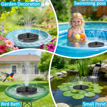 Solar Fountain Pump 1.4W with 7 Nozzles Bird Bath Garden Pond