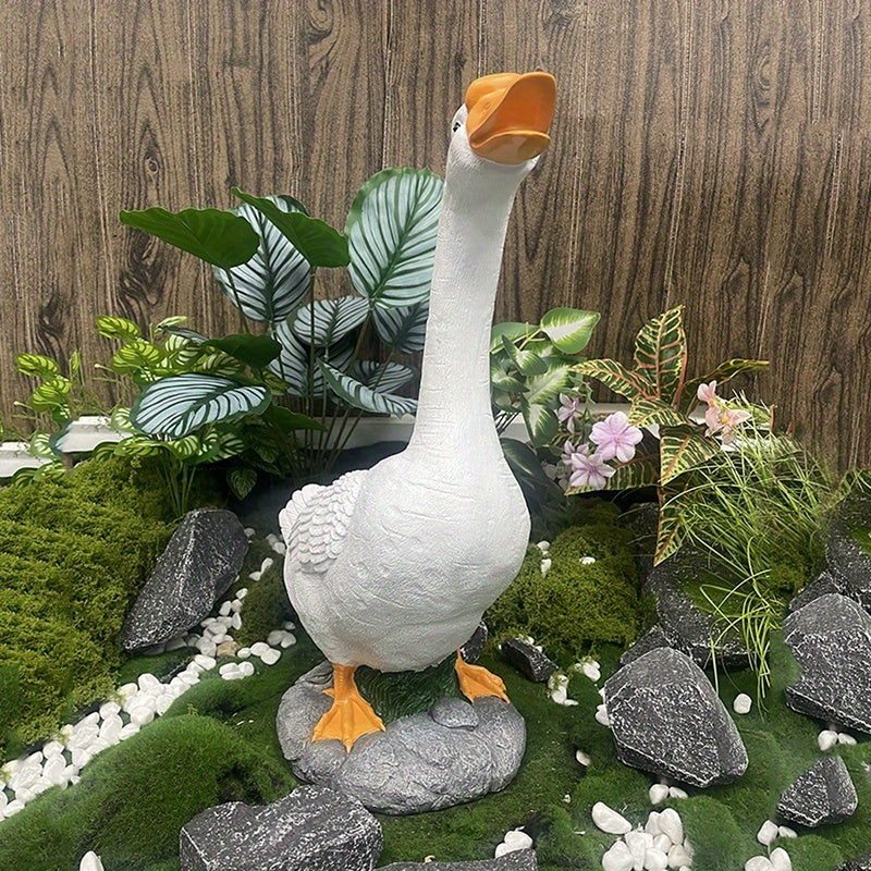 Goose Garden Statue 19 Inch Outdoor Rustic Animal Sculpture Lawn Patio Yard Art Decorative Figurine Holiday Gift