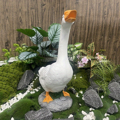 Goose Garden Statue 19 Inch Outdoor Rustic Animal Sculpture Lawn Patio Yard Art Decorative Figurine Holiday Gift