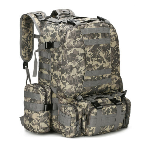 60L Large Backpack Daypack  with 3 MOLLE Bags Military Grade Tactical Outdoor