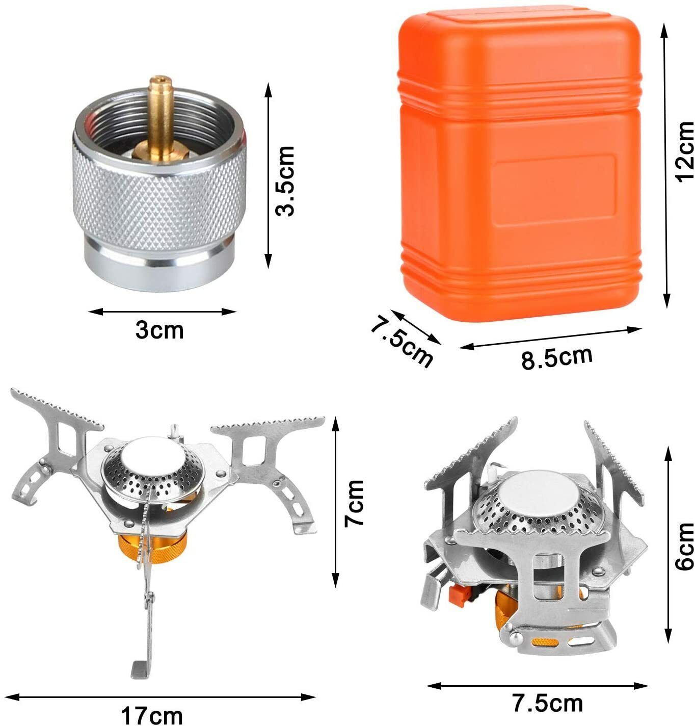 3700W Ultralight Portable Gas Stove with Piezo Ignition + Burner and Case